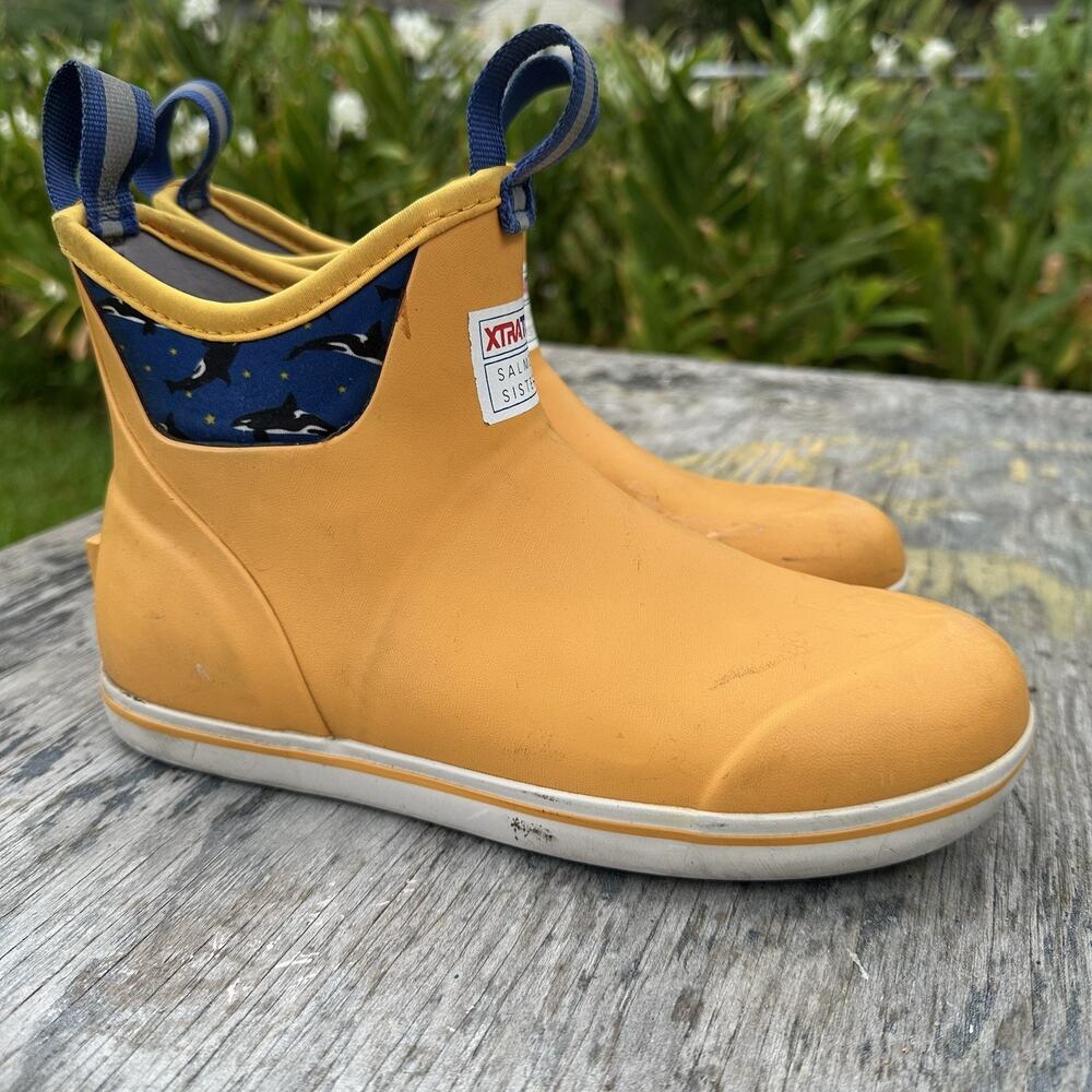 Xtratuf Women's 8.5 Salmon Sisters 6 Inch Ankle Deck Boot READ - Yellow - 880 - Picture 4 of 14